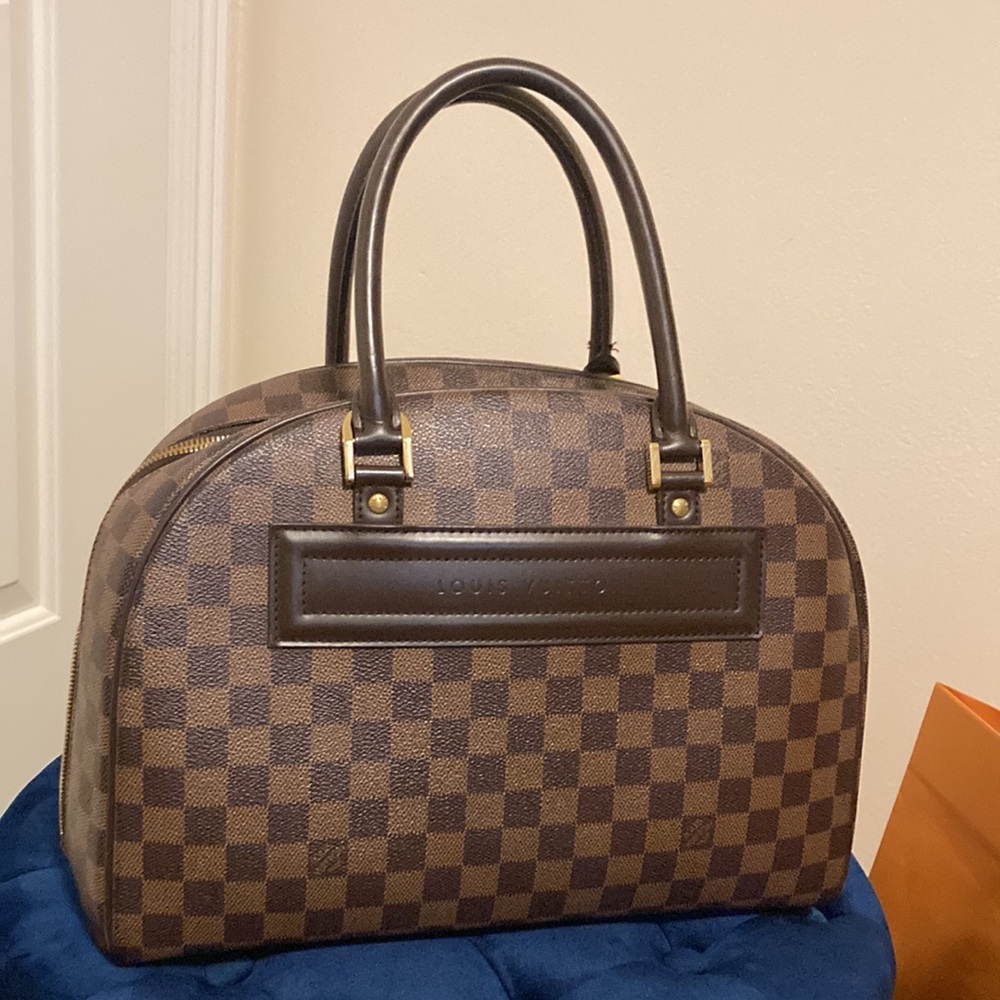 LOUIS VUITTON NOLITA DAMIER EBENE GM HAND BAG WITH DUST BAG